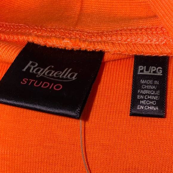 Rafaella Sleeveless Orange V-neck Petite Large - Picture 5 of 6